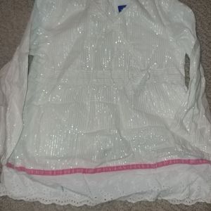 Girls Long Sleeve Silver Thread Accent Top 2t